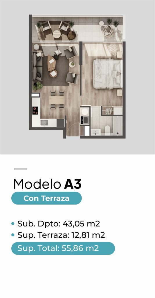 Planta Modelo A3 c- terraza