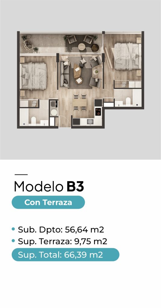 Planta Modelo B3 c- terraza